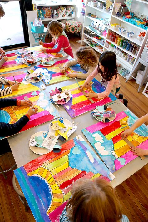 Art Workshop Ideas, Kids Art Studio, Kids Workshop, Diy Fountain, Workshop Ideas, Diy Gifts For Boyfriend, Creative Workshop, Family Art, Painting Studio