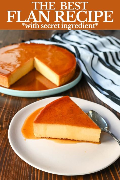 Caramel Flan Best Caramel Flan Recipe, Pumpkin Cheese Flan, Caramel Flan Recipe Condensed Milk, Cake Flan Recipe, Sugar Free Flan, Filipino Flan Recipe, Banana Flan Recipe, Instant Pot Flan, Flan De Queso Puerto Rico Recipes