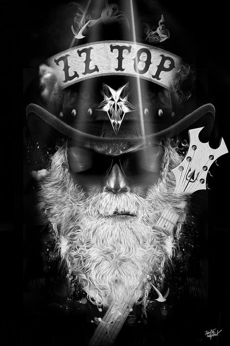 FANTASMAGORIK® ROCK'N MYTHOLOGY on Behance Logo Foto, Billy Gibbons, Tøp Wallpaper, Best Guitar Players, Rock N Roll Art, Rock Band Posters, Black And White Art Drawing, Zz Top, Rock N’roll