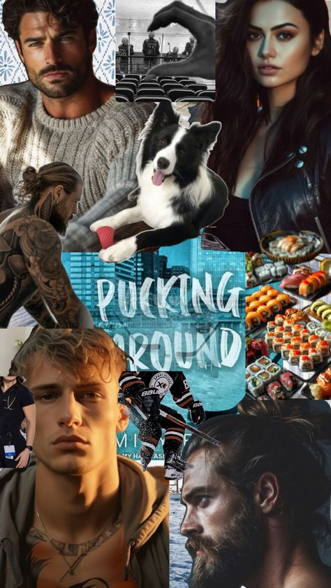 #puckingaround Pucking Around Book, Character Collage, Book Tbr, Hockey Romance, Books In English, Book Hangover, Quotes Photo, Collage Inspiration, Book Board