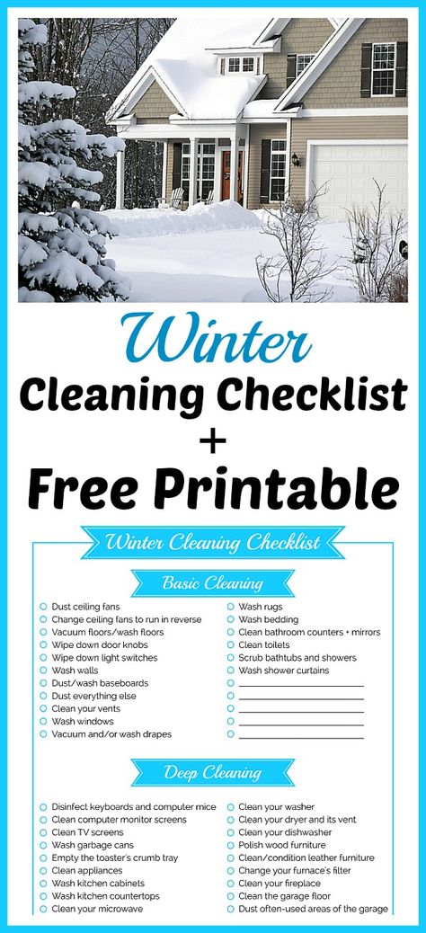 Winter Cleaning Checklist + Free Printable- You don't need to wait until spring to deep clean your home. Start cleaning now with my free printable winter cleaning checklist! #freePrintable #printable #cleaning #cleanhome Winter Cleaning Checklist, Seasonal Cleaning Checklist, Wash Shower Curtain, Winter Cleaning, Seasonal Cleaning, Cleaning Schedules, Cleaning Your Dishwasher, Deep Cleaning Checklist, Deep Cleaning House