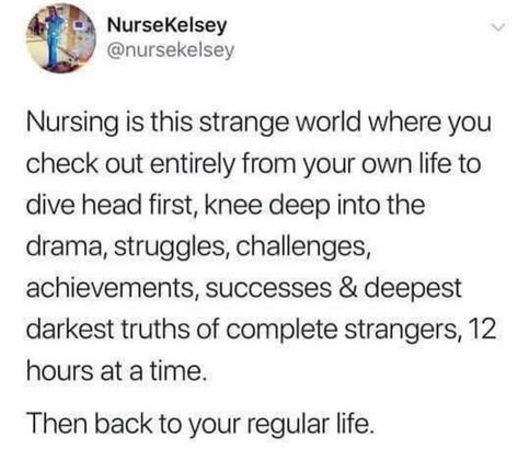 Trusted Health on Instagram: “And then we clock out and we head to happy hour to laugh with friends, or home to make dinner for our families. Or maybe just to sit in our…” Funny School Quotes, Memes About School, Nurse Stories, Nurse Quotes Inspirational, Nurse Problems, Nursing School Motivation, Nurse Anesthetist, Nurse Inspiration, Nurse Aesthetic