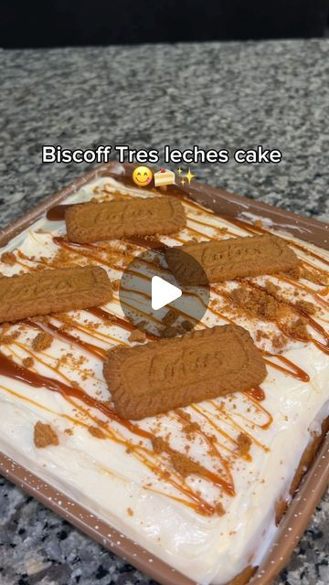 Kathy👩🏻‍🍳🦋 on Instagram: "So yummy 😋🍰 Biscoff tres leches cake recipe  . . . . #postres #recetas #tresleches #foodie" Cookie Butter Tres Leches, Biscoff Tres Leches Cake, Biscoff Tres Leches, Biscoff Cake, Tres Leches Cake Recipe, Leches Cake, Tres Leches Cake, Tres Leches, October 21