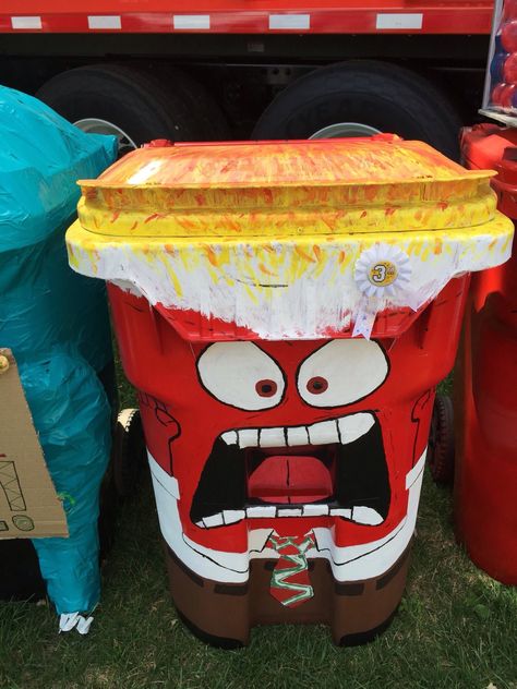 Recycle Trash Can Ideas, Trash Can Art Ideas, Painting Trash Cans Ideas, Painted Trash Cans Ideas, Trash Can Art, Garbage Can Painting Ideas, Painted Garbage Cans, Trash Can Painting Ideas, Beautiful Trash Art Drawing