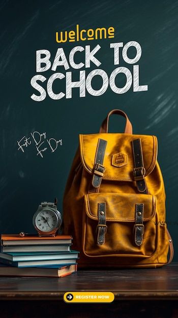 PSD back to school banner with colorful ... | Premium Psd #Freepik #psd #sale #offer #promotion #sale-banner Banner School Design, Back To School Advertising, School Banner Design, Back To School Ads, Back To School Banner, School Advertising, Backpack Aesthetic, Cricket Logo, Post Cover