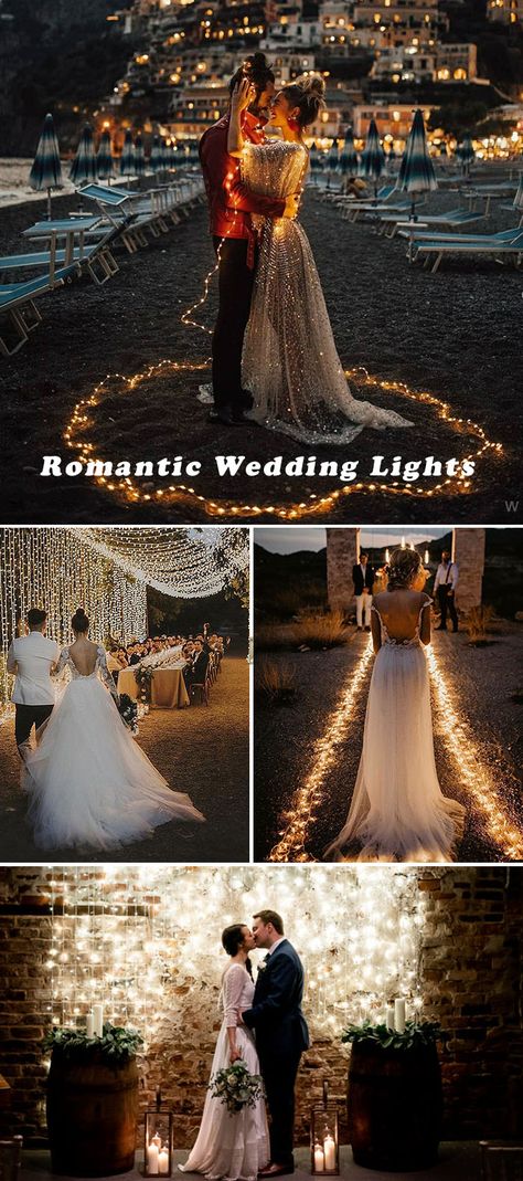 Bridget Wedding, Wedding Lighting Ideas, Romantic Lights, Twinkle Lights Wedding, Wedding Chandeliers, Indoor Wedding Decorations, Wedding Drapery, Outdoor Wedding Lighting, Twilight Wedding