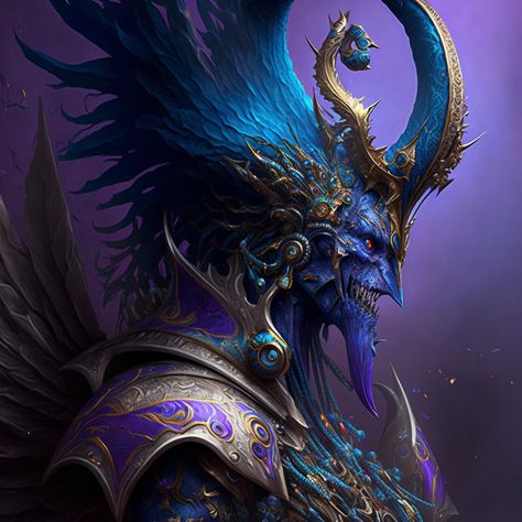 https://www.redbubble.com/shop/ap/144231301 Warhammer 40k Demon Prince, Blue Horrors Of Tzeentch, Warhammer 40k Tzeentch Art, Tzeentch Chaos Warriors, Tzeentch Demons, Tzeentch 40k, Tzeentch Art, 40k Tzeentch, Warhammer Tzeentch