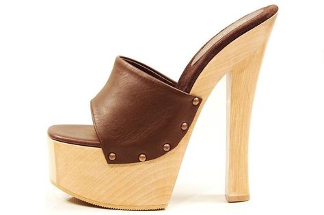 Yeezy Shoes Women, Candy Brown, Brown High Heels, Wooden Heels, Mules Sandals, Hot Heels, Slip On Mules, Yeezy Shoes, Platform High Heels