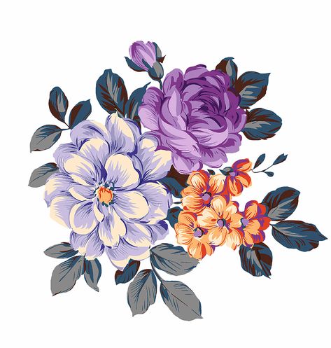 Chinese Flower, Digital Flower, Botanical Flower Art, Baroque Ornament, Print Design Art, Flower Art Images, Vector Flowers, Mural Design, Flower Prints Art