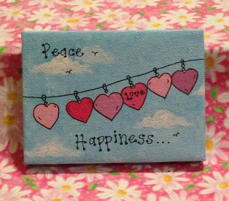 Happy Birthday Acrylic Painting, Heart Painting Aesthetic, Canvas Painting Acrylic, Mystical Nature, Canvas Art Painting Abstract, Cute Easy Paintings, Modern Art Canvas Painting, Mini Easel, Beauty Words