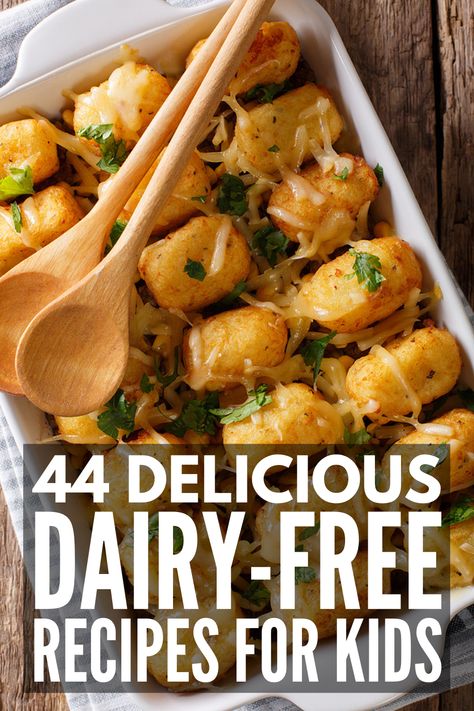 Milk Allergies? 44 Easy and Delicious Dairy Free Recipes for Kids Quick And Easy Dinner Recipes Gluten And Dairy Free, Cheap Dairy Free Meals, Waffle Meals, Dairy Free Quick Meals, Non Dairy Dinner, Pizza Rice, Dairy Free Recipes For Kids, Picky Eaters Dinner, Dairy Free Lunch