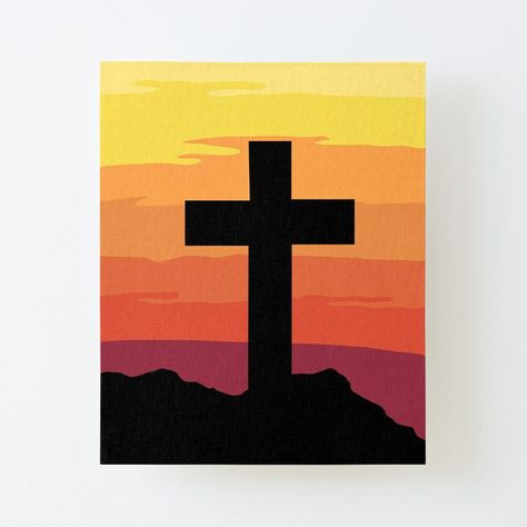 Get my art printed on awesome products. Support me at Redbubble #RBandME: https://www.redbubble.com/i/canvas-print/Cross-Religious-Sunset-Christianity-God-Jesus-Holy-by-AubrieBea/165248547.56DNM?asc=u Cross Painting, God Cross, Geometric Painting, Cross Paintings, Sunset Painting, Mini Canvas, God Jesus, Awesome Products, Canvas Print