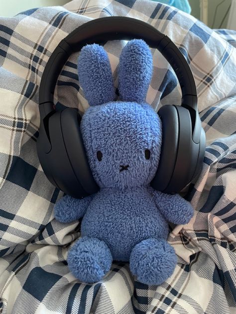 Miffy With Headphones, Blue Stuffed Animals, Everything Is Blue, Cute Squishies, Dog Stuffed Animal, Four Kids, Blue Bunny, Cute Stuffed Animals, Plush Dog