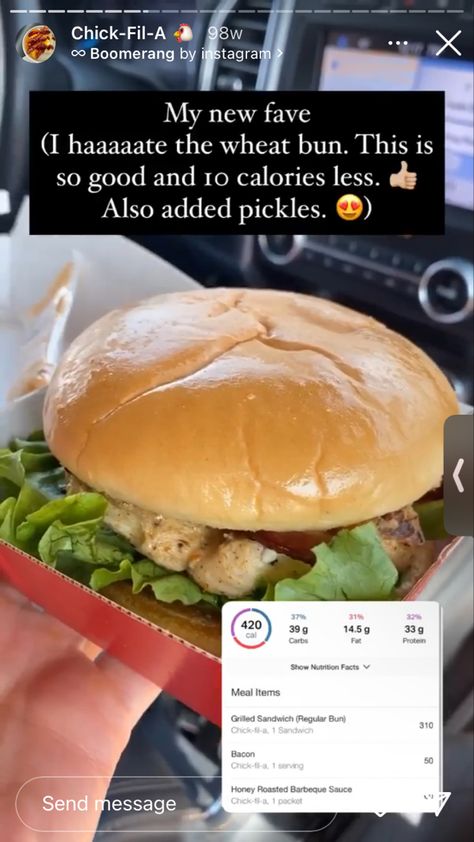 Chick Fil A Sandwich, Healthy Fast Food Options, Healthy High Protein Meals, Healthy Restaurant, Macro Friendly Recipes, Calorie Meal Plan, Fast Healthy Meals, Macro Meals, Chick Fil A