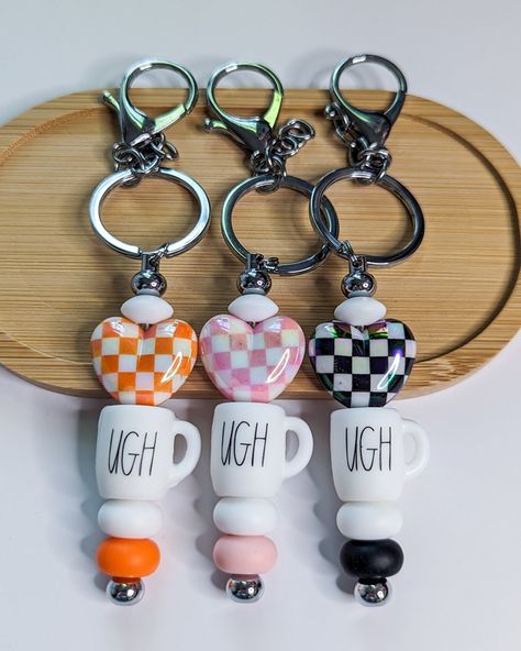 Some days can start off great, and then sometimes they start off kinda Ugh... So I made this keychain to serve as a reminder that; a) you're not alone in feeling that way b) it's ok to have a bad day and treat yourself ✨ Features: ✨ Iridescent acrylic checkered heart bead ✨ Sturdy bar keychain with clip and keyring . . . #ldnont #londonontario #forestcity #canadaslondon #strathroyontario #woodstockontario #519ldnont #ldnontario #handmadegifts #siliconebeadscanada #giftideas Handmade bead... Bead Accessories, Bar Keychain, Iridescent Acrylic, Youre Not Alone, You're Not Alone, Easy Craft Projects, Easy Craft, Its Ok, Beaded Accessories