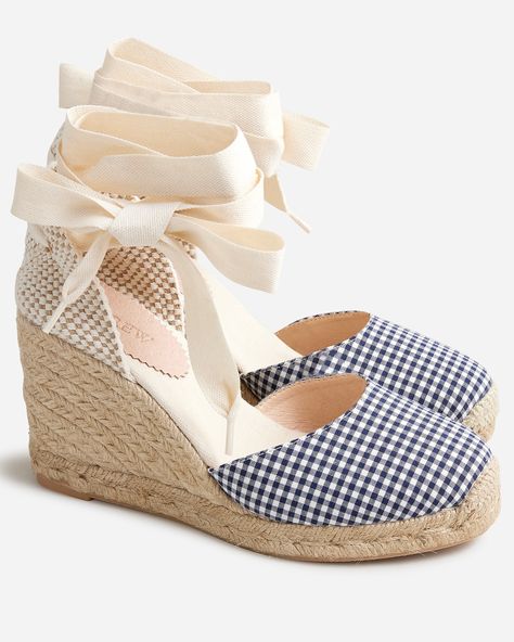 Shoe Carousel, Red Espadrilles, Blue Espadrilles, Heeled Espadrilles, Midi Dress For Women, Simple Summer Outfits, Lace Up High Heels, Women's Espadrilles, Striped Towels