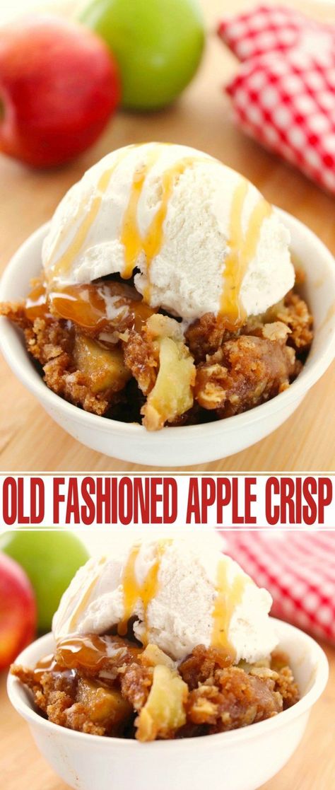 This Old Fashioned Apple Crisp recipe is definitely the best of the best. Sweet slightly spiced apples topped with an amazing crumble - just like your Grandma always made! Old Fashioned Apple Crisp, Apple Cobbler Recipe, Apple Dump Cakes, Apple Cobbler, Country Cook, The Country Cook, Apple Crisp Recipes, Muffin Mix, Crisp Recipe