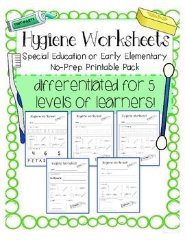 Hygiene Worksheets: Special Education No Prep Printable Pack Germs Lessons, Personal Hygiene Worksheets, Hygiene Lessons, Hygiene Activities, Life Skills Class, Life Skills Lessons, Life Skills Classroom, Teaching Life Skills, Social Skills Activities