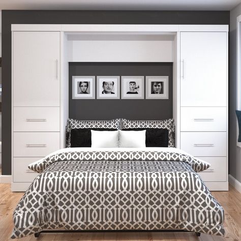 Zipcode Design™ Colquitt Storage Murphy Platform Bed & Reviews | Wayfair Casa Rock, Full Murphy Bed, Murphy Bed Kits, Murphy Bed Ikea, Murphy Wall Beds, Modern Murphy Beds, Murphy Bed Plans, Dekorasi Kamar Tidur, Bed Plans