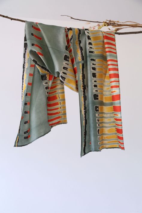 Holiday Scarves, Shibori Silk, Habotai Silk, Handmade Scarf, Diy Scarf, Scarf Handmade, Silk Scarf Painting, Tie Dye Outfits, Handmade Scarves