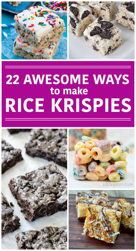 Ways To Make Rice, Crispy Treats Recipe, Snack To Make, Fun Dessert, Krispie Treats Recipe, Krispy Treats, Cereal Treats, Rice Krispy, Rice Crispy Treats