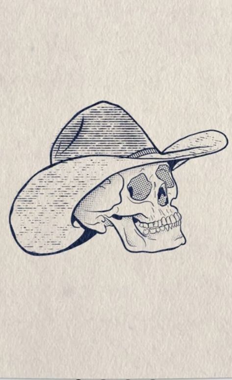 Western Tattoos Skeleton, Country Skull Tattoo, Skull In Cowboy Hat Tattoo, Skull Wearing Cowboy Hat Tattoo, Traditional Tattoo Art Wallpaper, Mens Cowboy Tattoos, Cowboy Skeleton Wallpaper, Western Bull Skull Tattoo, Western Skull Tattoos For Women