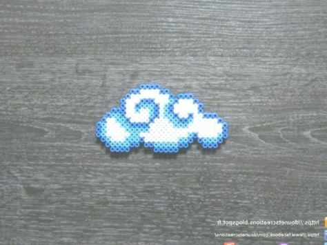 Cloud Bead Pattern, Cloud Perler Bead Patterns, Kawaii Fuse Bead Patterns, Cloud Perler Beads, Perleplader Ideas Diy, Kawaii Perler Beads, Perleplader Ideas Cute, Cloud Pixel Art, Perler Beads Designs Pattern