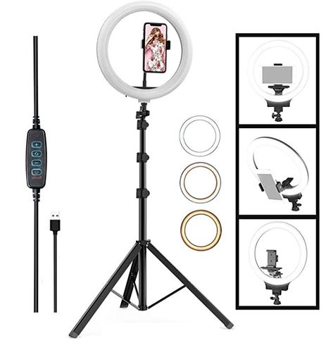 Multiple brightness settings to get just the right look. Just choose from 3-Light Mode & optimize. Brightness lighting modes: white, warm yellow, and warm white. Led Selfie Ring Light, Right Light, Selfie Ring Light, Mobile Holder, Smartphone Holder, Home Camera, Tripod Stand, Led Ring Light, Video Lighting