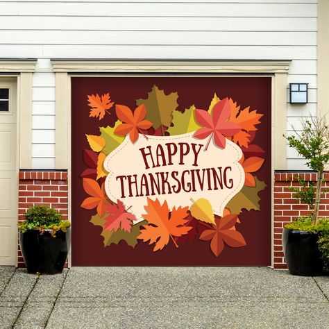 Thanksgiving Wall Decor Classroom, Classroom Door Thanksgiving Ideas, Harvest Classroom Door, Classroom Door Thanksgiving, Fall Mural, Garage Door Mural, Goddard School, Thankagiving Classroom Door, Thanksgiving Door Decorations