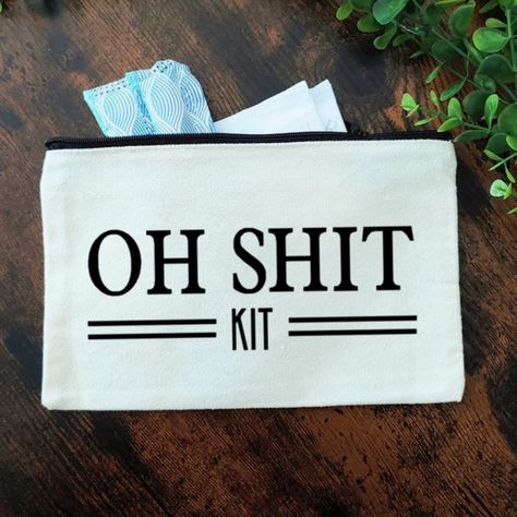 Only Comes In Black Or Beige Both Have Black Zippers Sublimation Bag Ideas, Cosmetic Bag Sayings, Bag Sayings, Santa Village, Funny Makeup Bag, Funny Makeup, Vinyl Blanks, Fav Products, Canvas Bag Design