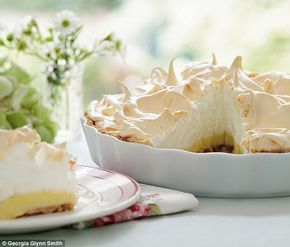 Quickest Ever Lemon Meringue Pie ~ speedy filling from sweetened condensed milk, on a digestive biscuit {graham cracker} crumb crust ~ recipe from the cookbook 'Mary Berry's Absolute Favourites' | via Daily Mail Mary Berry Cakes, Lemon Meringue Pie Easy, Best Lemon Meringue Pie, Lemon Meringue Cheesecake, Mary Berry Recipe, Cake Light, Meringue Pie Recipes, Lemon Filling, British Baking