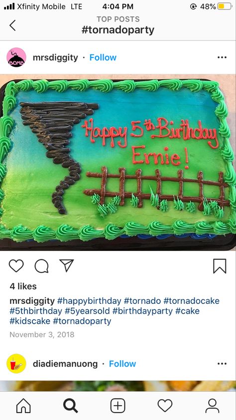 Tornado Themed Cake, Storm Themed Birthday Party, Two Nado Birthday Cake, Tornado Birthday Cake, Tornado Cake Birthdays, Twonado Birthday Party, Tornado Cake, Birthday Sheet Cakes, 9th Birthday