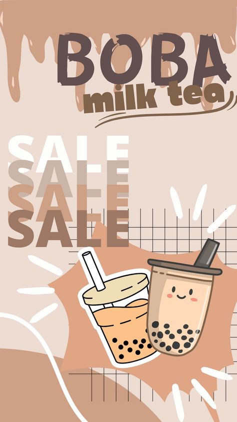 Boba Milk Tea Aesthetic Wallpaper, Aesthetic Advertisement Poster, Milk Tea Advertisement, Boba Tea Poster, Boba Advertisement, Milk Tea Logo Design Ideas, Milktea Poster, Boba Milk Tea Aesthetic, Milk Tea Wallpaper Cute