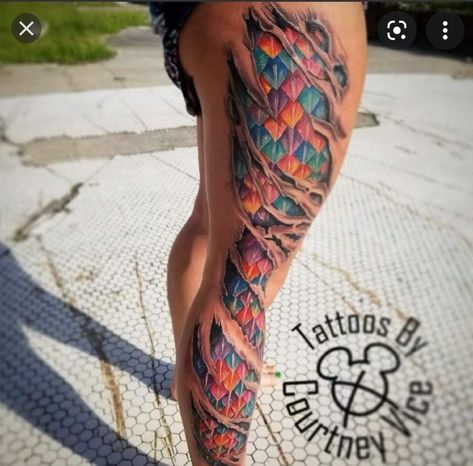 Girly Mermaid Tattoos, Mermaid Leg Tattoo, Fish Scale Tattoo, Skin Tear Tattoo, Scales Tattoo, Mermaid Scales Tattoo, Mermaid Sleeve Tattoos, Ripped Skin Tattoo, Texas Tattoo