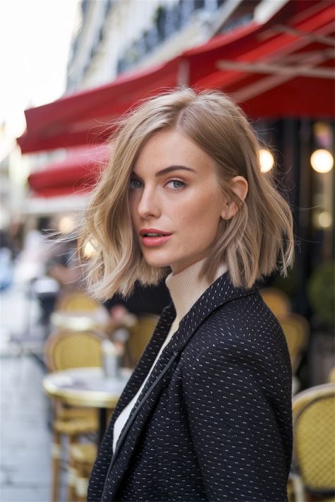 Elevate your style with a medium length haircut that embodies the quintessential French flair. This look combines soft layers with a subtle wave, giving a relaxed yet sophisticated vibe. Perfect for any occasion, the French-inspired medium length haircut is versatile enough to be worn messy or polished, making it a go-to choice for modern trendsetters. Embrace the art of French chic! French Shoulder Length Hair, French Hairstyles Medium, French Haircut Medium, French Haircut, French Girl Hair, Medium Length Haircut, Lob Hairstyle, Soft Layers, French Hair