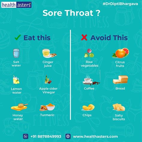 When you have a sore throatthe burning and uncomfortable feeling it causes can make it hard to drink or eatKnow the best things to eat and drink when you have a sore throat and the things you might want to avoidFor more info connect with @dipti_healthasters Call 91 8878849993 www.healthasters.com throat throatpain infection cold cough flu sorethroat sorethroatremedy sorethroatcure sorethroatremedies HealthAsters homeopathictreatment bhopal Things For Sore Throat, Things That Help A Sore Throat, What To Drink When You Have A Sore Throat, Teas To Help Sore Throat, Tea For Scratchy Throat, Natural Remedies For Sore Throat And Congestion, Good Things To Eat When You Have A Sore Throat, Foods That Help With Sore Throat, Drink For Sore Throat And Cough