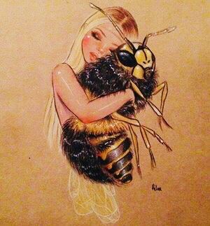 Love Bees Images Terrifiantes, Bee Drawing, Bee Inspired, Bee Tattoo, Bee Art, Bees Knees, Art And Illustration, Queen Bee, Queen Bees