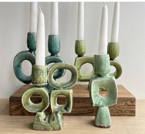 Handbuilt Candle Holders, Ceramic Candle Sticks, Ceramic Candle Stick Holders, Ceramics Candle Holder, Ceramic Candle Holders Ideas, Sunshine Cobb, Clay Candle Holders, Clay Candle, Beginner Pottery