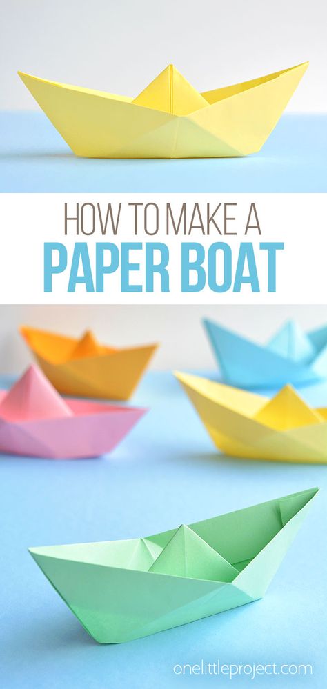 Paper Boat Origami, Make A Paper Boat, Boat Crafts, Pinwheels Paper, Make A Boat, Origami Boat, Folding Origami, Paper Boat, Paper Crafts For Kids