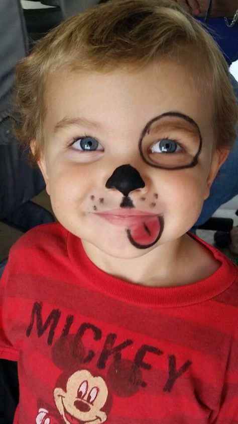 Basic Face Paint, Puppy Face Paint, Kids Face Painting Easy, Kids Halloween Face, Dog Face Paints, Easy Halloween Face Painting, Easy Face Painting Designs, Festival Face Paint, Face Painting For Boys