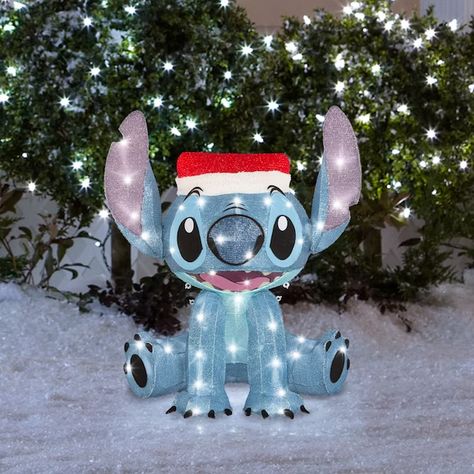 Elevate your festive spirit with Lowe's! Check out 35 Christmas Decorations, including charming Disney-themed decorations. Celebrate the season with the Stitch Yard Decoration. Featuring white LED lights, this 27.95-inch decoration adds a festive touch to your outdoor decor. #Lowe'sFinds #ChristmasMagic Mickey Mouse Stickers, Holiday Yard Decorations, Red Christmas Stockings, Mini Led Lights, Yard Sculptures, Christmas Yard Decorations, Christmas Inflatables, Christmas String Lights, Christmas Yard