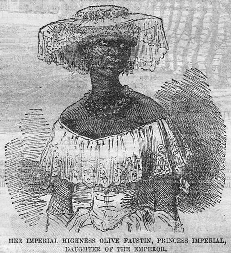 Her imperial highness Olive Faustin, princess imperial, daughter of the emperor - NYPL Digital Collections Haiti History, Daughter Of The Emperor, Haitian Culture, African Princess, Vintage Millinery, History Painting, The Emperor, European Art, African Beauty