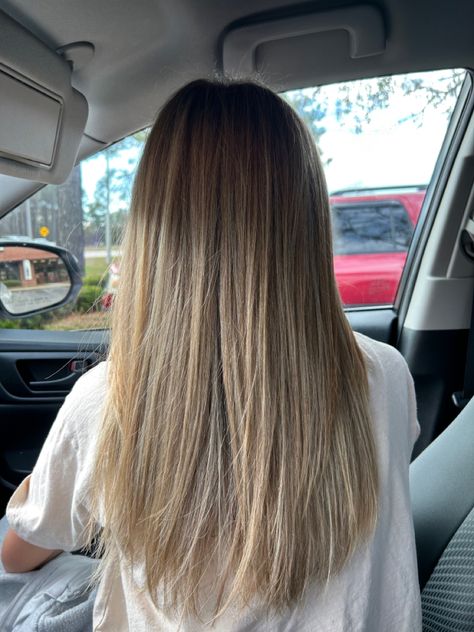 Dirty Blonde Straight Hair, Dirty Blonde Hair Ideas, Boliage Hair, Frosted Tips, Subtle Blonde Highlights, Highlight Hair, Straight Hairstyles Medium, Blonde Streaks, Straight Blonde Hair