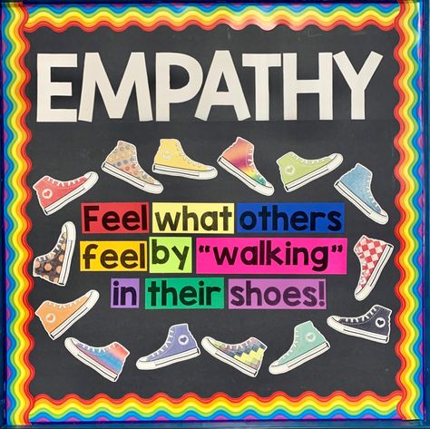 Empathy Board Ideas, Positivity Project Bulletin Board, Empathy Bulletin Boards For School, Cooperation Bulletin Board, Mindful Bulletin Board Ideas, Bully Bulletin Board Ideas, Character Strong Bulletin Board, Compassion Bulletin Board Ideas, Empathy Bulletin Board