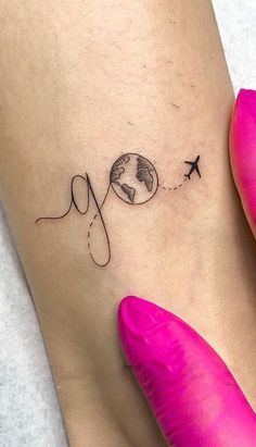 Travel Tattoo Ideas For Women, Wanderlust Tattoos, Travel Tattoo Ideas, Globe Tattoos, Ankle Tattoos For Women, Ankle Tattoos, Petite Tattoos, Tattoo Ideas For Women, Tattoo Ideas Female