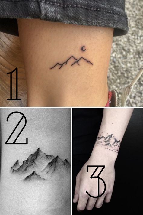 51 Mountain Tattoo Ideas That Are As Good As Fresh Air - TattooGlee Mountain River Tattoo Simple, Skiing Tattoo Simple, Mountain Tattoo Ideas Female, Denver Tattoo Ideas, Mountain Valley Tattoo, Ski Tattoo Simple, Skiing Tattoo Ideas, Colorado Mountains Tattoo, Air Tattoos