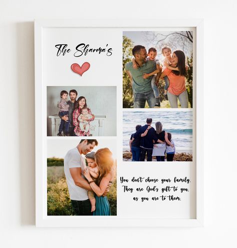 Family Photos Collage, Couple Photo Collage Ideas Frame, Friend Photo Collage Gift, Small Heart Photo Collage, Family Photo Frames Collage, Photo Frame Collage, Anniversary Photo Collage, Collage Photo Frame, Gift Collage