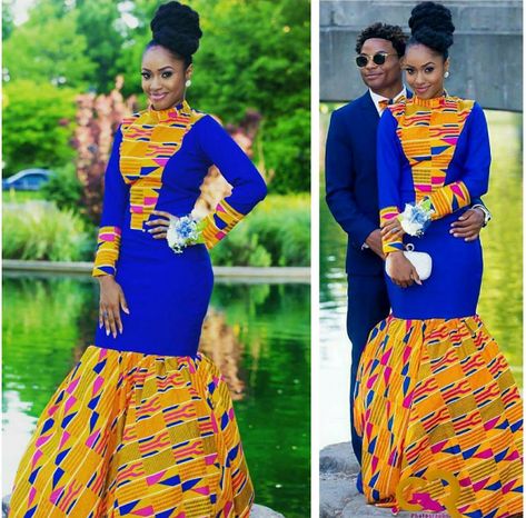 Dashiki Prom Dress, Ankara Prom Dress, African Prom Dress, Modern African Clothing, Dashiki Dress, Style Africain, African Prom Dresses, African Traditional Wedding, Ghanaian Fashion