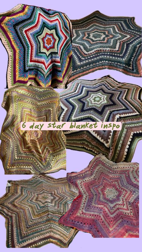 6 Day Star Blanket, Crochet Star Blanket, Crochet Fairy, Star Blanket, Crochet Design Pattern, Crochet Stars, Manta Crochet, Crochet Fashion Patterns, Crochet Tapestry