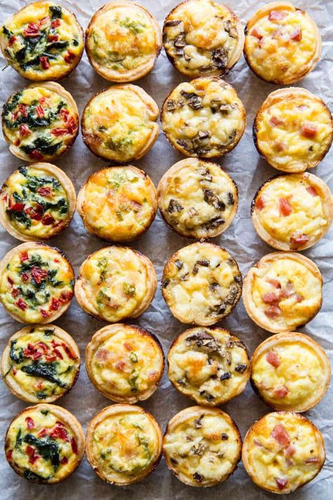 Mini Quiche Recipes, Elegant Appetizers, Mini Quiches, Mini Quiche, Snacks Für Party, Quiche Recipes, Brunch Party, Finger Food, Clean Eating Snacks